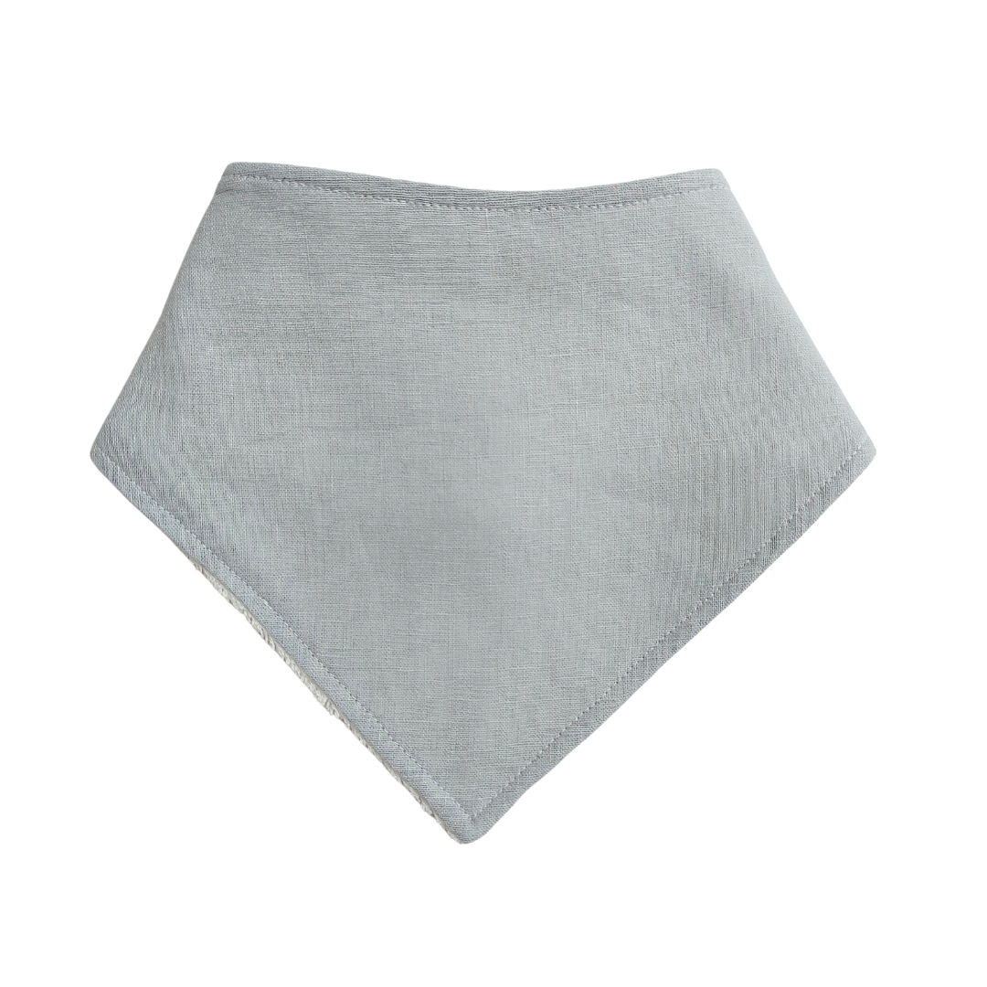 Dusty Blue Linen Bandana Bib