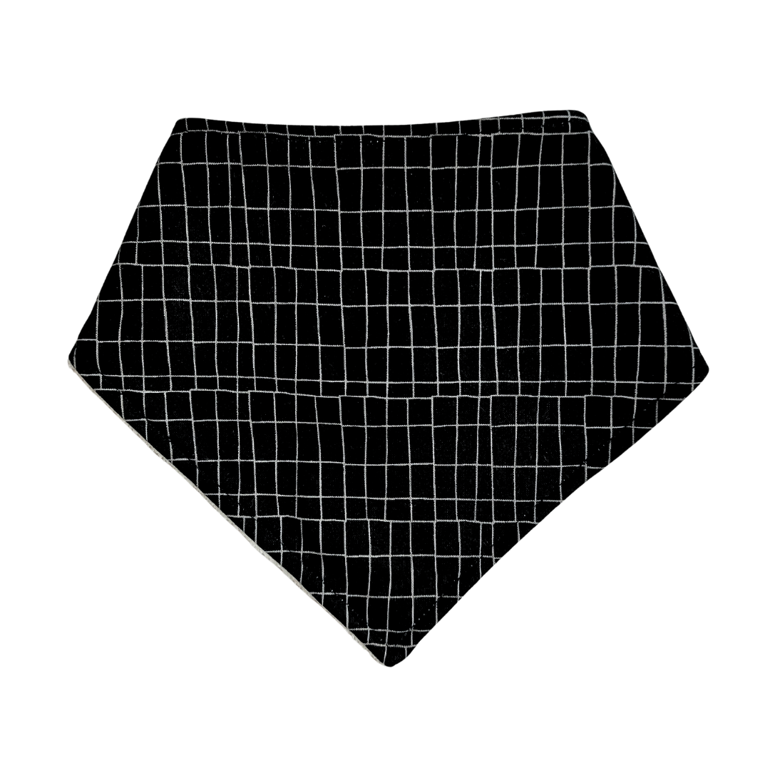 Black Grid Bandana Bib