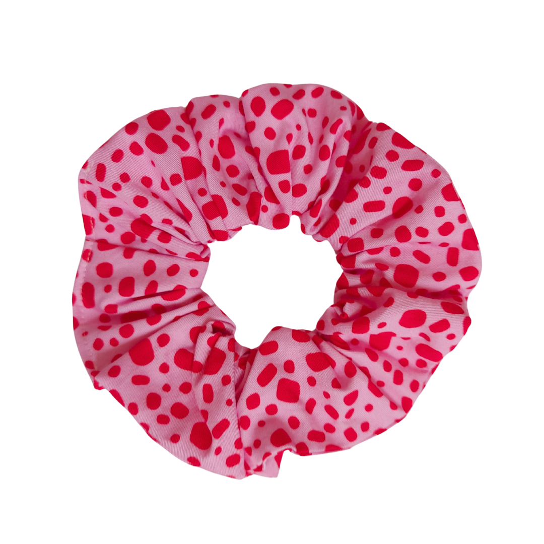 Pink and Red Pebbles Scrunchie