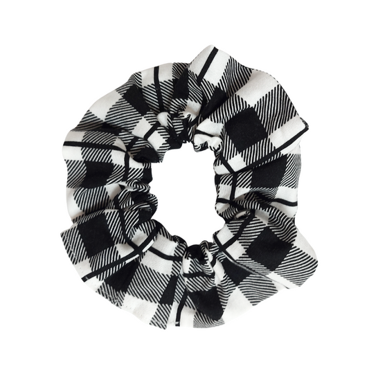 Black and White Gingham Scrunchie