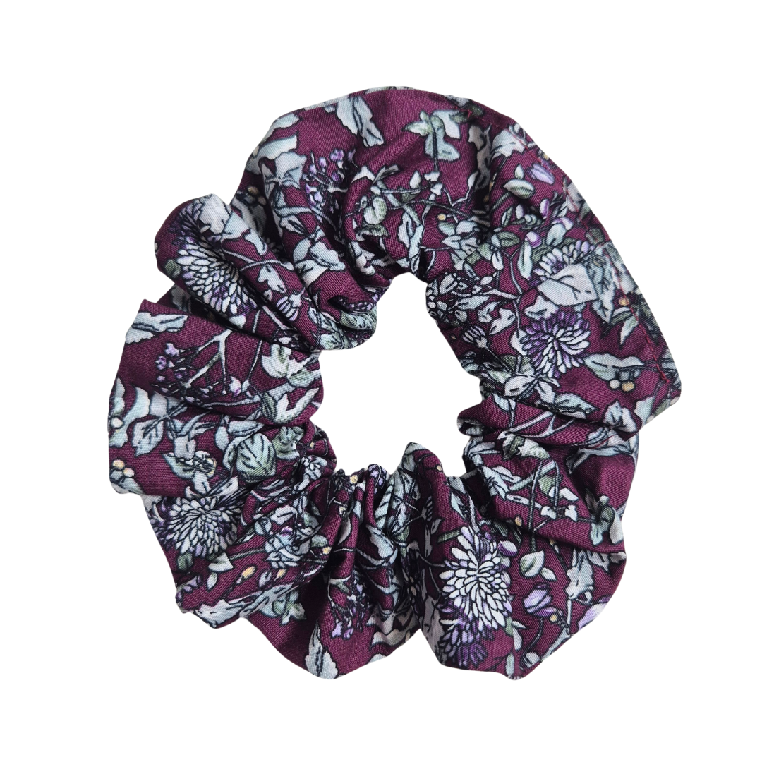 Floral Plum Scrunchie