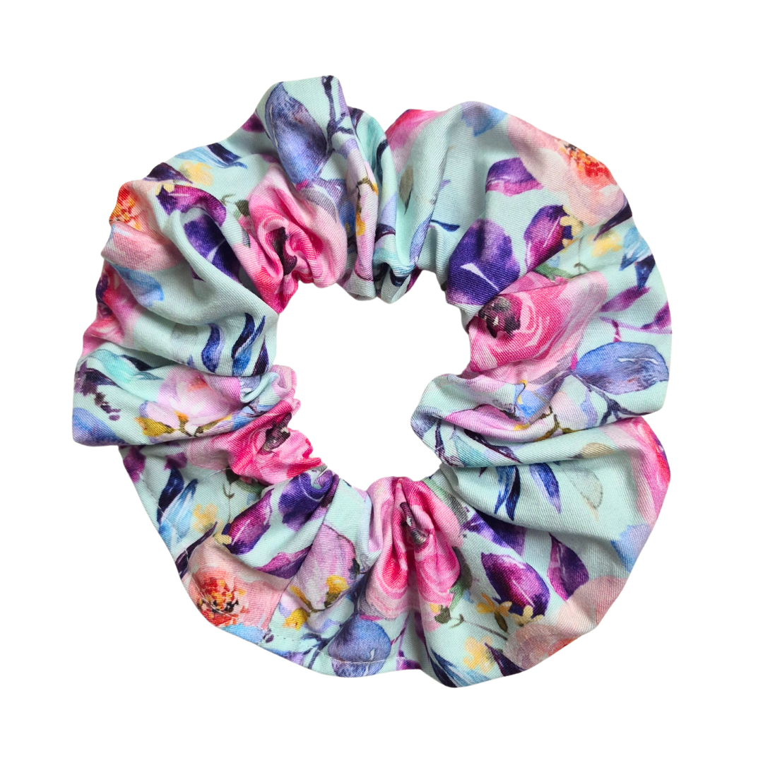 Pastel Floral Scrunchie