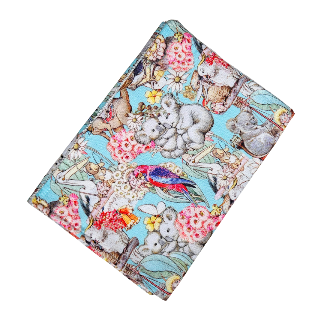 May Gibbs Blue Baby Burp Cloth