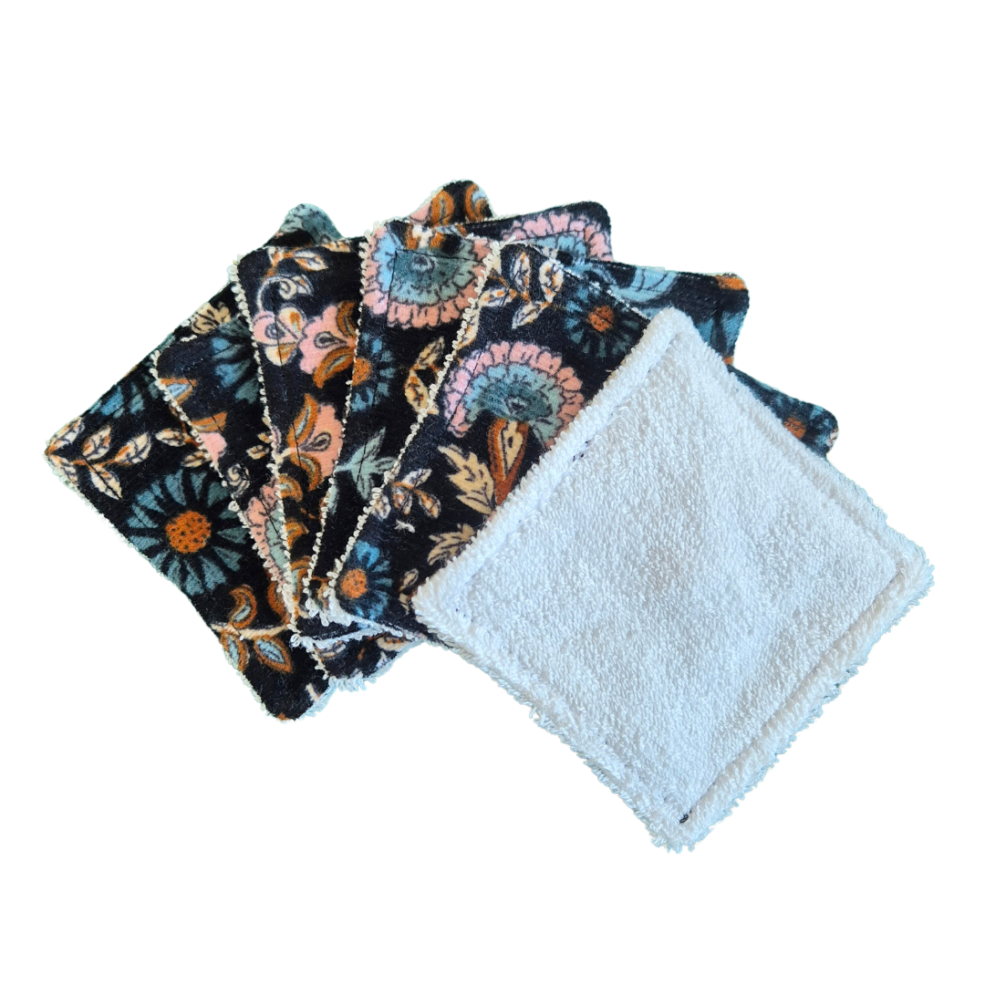 Reusable Make Up Wipes - Floral Corduroy