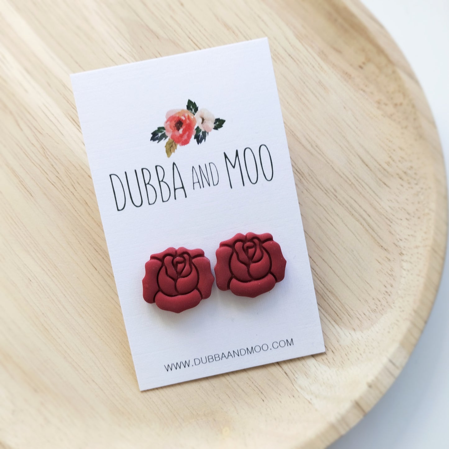 Red Rose Studs