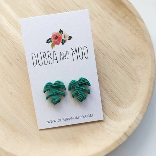 Monstera Leaf Studs