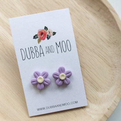 Retro Vintage Flower Studs - Assorted Colours