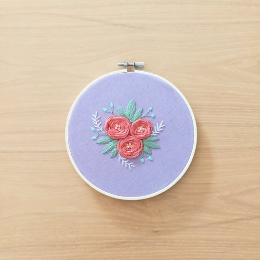 Peach Flower Hoop